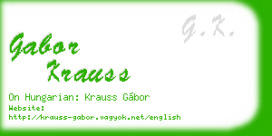 gabor krauss business card
